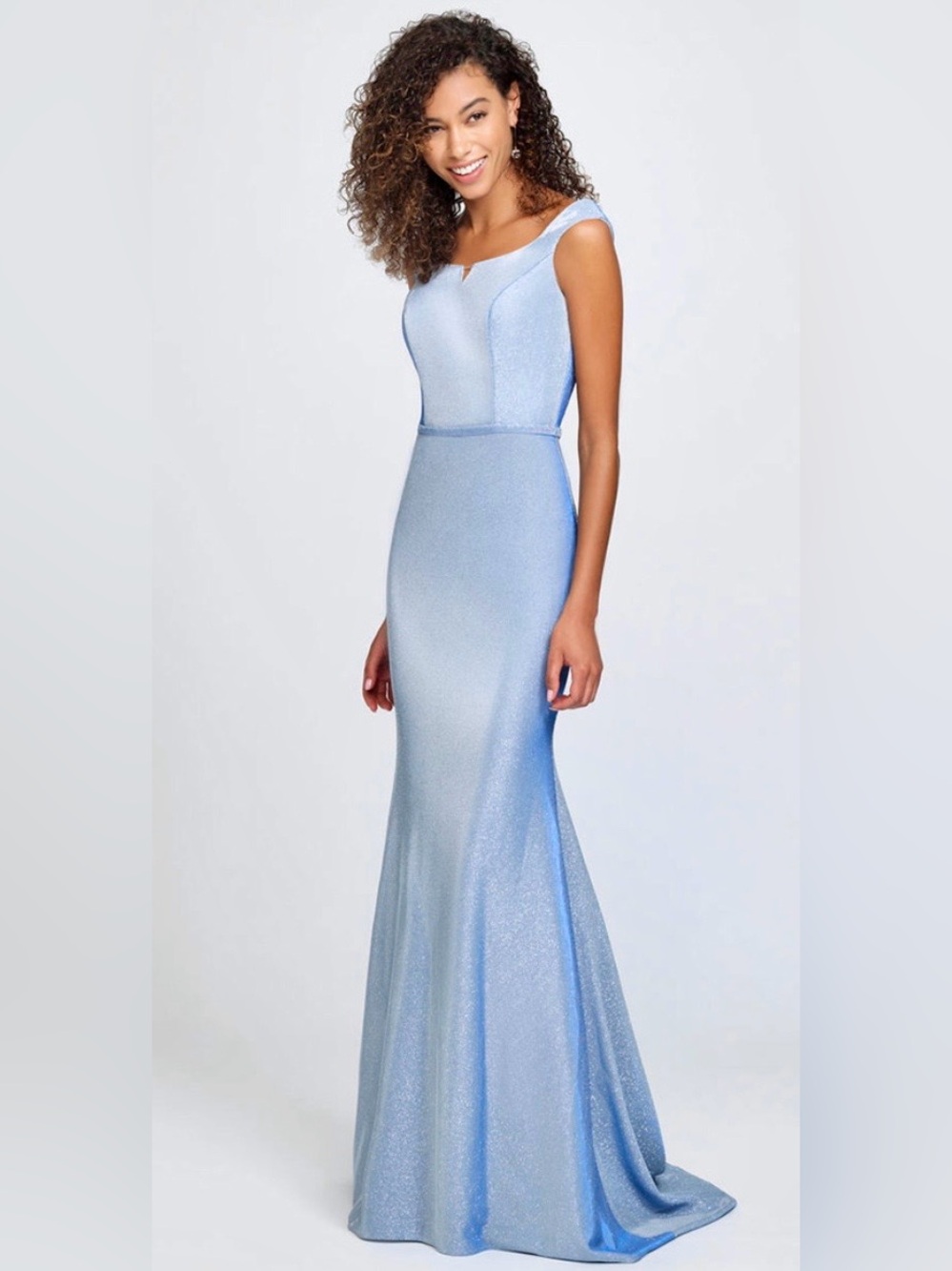 NWT Madison James Glitter Jersey Prom Dress Style 19-175